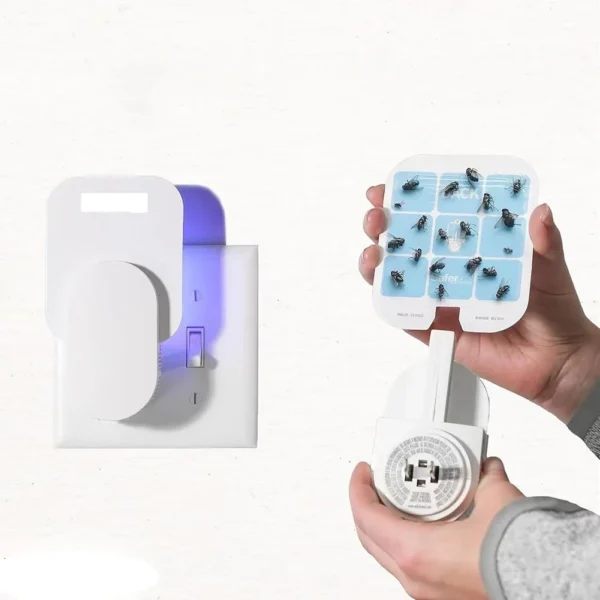 Fruit Fly Traps Plug-in Mosquito Killer Light with 2 Sticky Pads Fruit Flies Fly Insect Catcher Gnat Trap for Indoor Home Office - Image 5