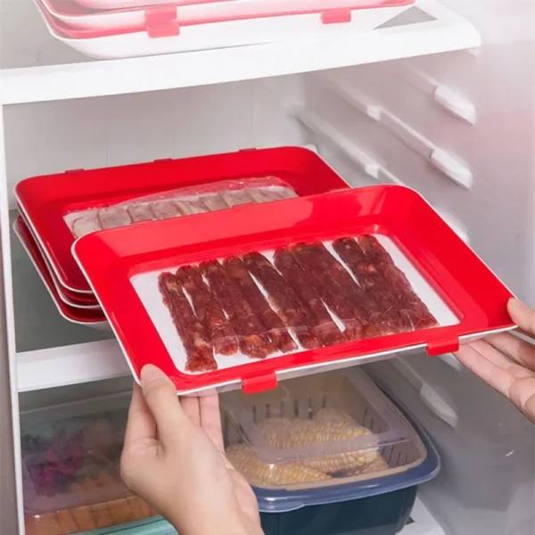 Reusable Food Preservation Tray Stackable Creative Meal Prep Containers 30*21cm BPA-free Plastic Fresh Storage Container - Image 8