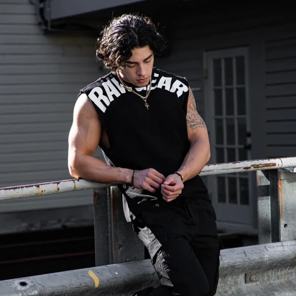 Tank Tops Male Sweat Sleeveless Shirt Muscle Sports Gym Fitness Workout O-Neck Vest Casual Clothing - Image 13