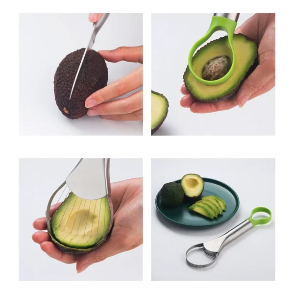 Avocado Knife Gadget Stainless Steel Cutter Kitchen Gadgets Fruit Cutting Artifact All for Kitchen and Home Dragon Fruit Slices - Image 13