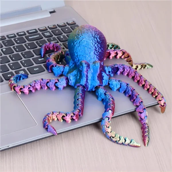 27CM 3D Printed Octopus Figurine with Flexible Joints For Home Office Desk Decor, Ocean Animal Table Ornament Ideal Gift Toy - Image 6