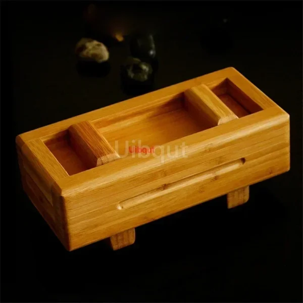 wooden white sushi mould Special flat wooden roller shutter sushi tools Bamboo rice pressing mould mat bento  sushi maker - Image 3