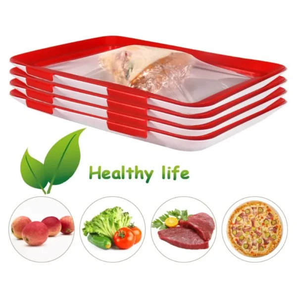 Reusable Food Preservation Tray Stackable Creative Meal Prep Containers 30*21cm BPA-free Plastic Fresh Storage Container - Image 6