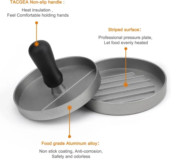 Burger Press Non-Stick Hamburger Patty Maker with Wax Paper Aluminum Burger Maker for Kitchen BBQ Grill - Image 4