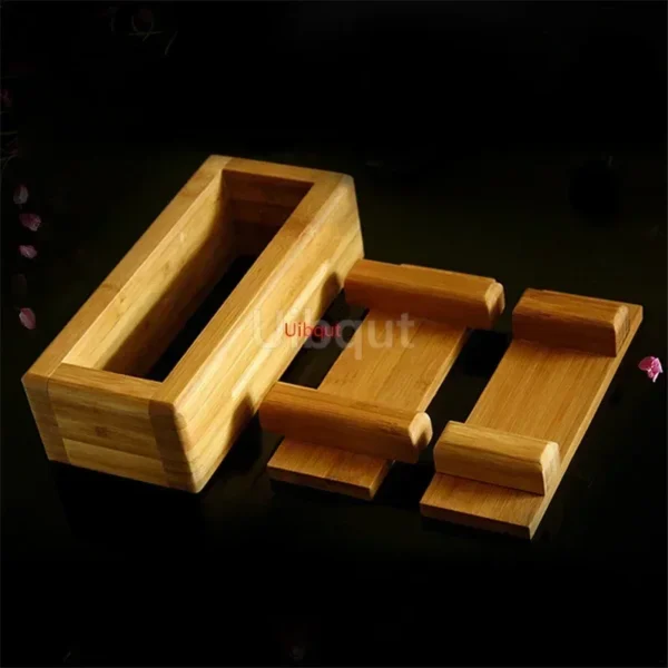 wooden white sushi mould Special flat wooden roller shutter sushi tools Bamboo rice pressing mould mat bento  sushi maker - Image 5
