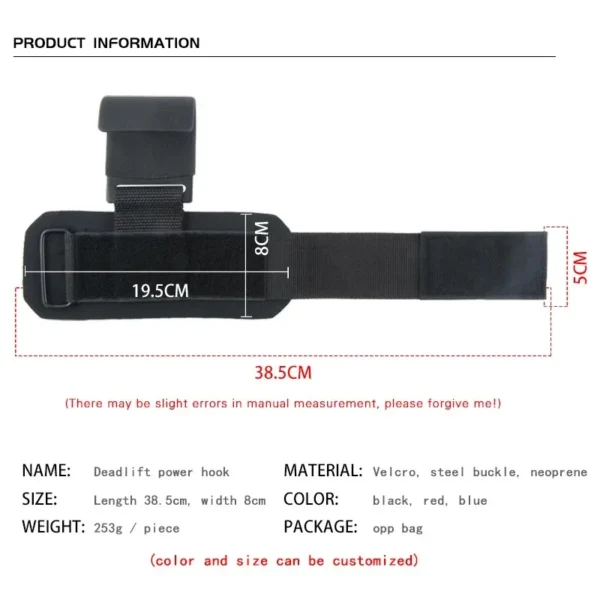 Weight Lifting Hook Grips With Wrist Wraps Hand-Bar Wrist Strap Gym Fitness Hook Weight Strap Pull-Ups Power Lifting Gloves - Image 2
