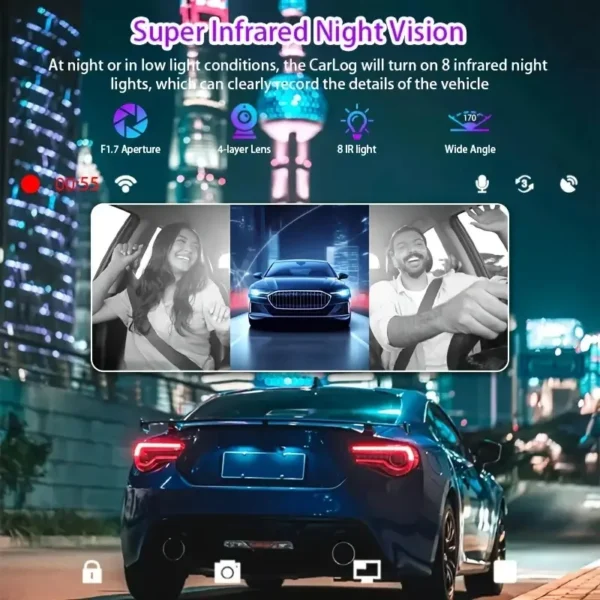 360° Car Dash Cam 4 Channels Video Recorder 1080P Car DVR 24H Parking Monitor Front Right With Rear View Night Vision Black Box - Image 3