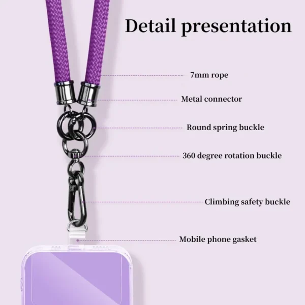 8mm Adjustable Anti-lost Mobile Phone Lanyard Crossbody Detachable Neck Cord Outdoor Sturdy And Durable Hanging Wrist Strap - Image 20
