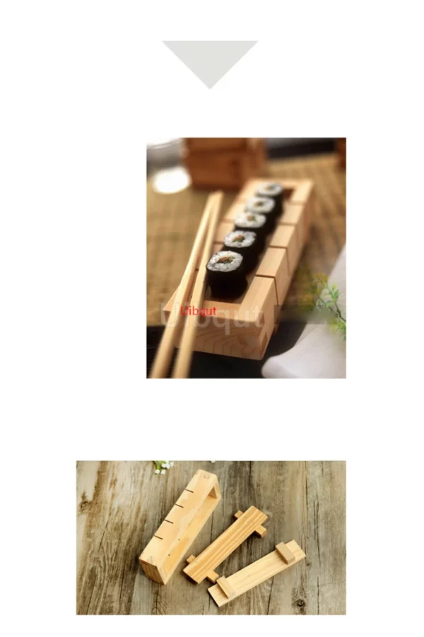 wooden white sushi mould Special flat wooden roller shutter sushi tools Bamboo rice pressing mould mat bento  sushi maker - Image 44