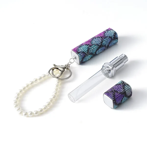 perfume keychain Spray Bottle Portable Empty Perfume Bottle Keychain Refillable Glitter Cosmetic Container New - Image 5