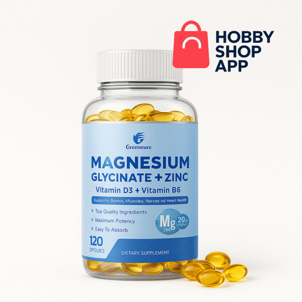 Magnesium Glycinate D3 B6 Capsules for Relax Sleep Nerve Muscle and Heart Health Supplement