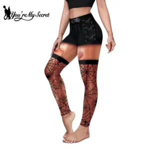 [You're My Secret] Sexy Spider Web Funny Pattern 3D Print Women Pants High Waist Fashion Slim Fitness Elastic Halloween Leggings