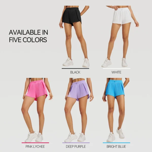 Sports Outdoor Fitness Yoga Shorts Fake Two Pieces Pleated Skirt Pants Breathable Quick Dry Three Point Pants Yoga Skirt - Image 6
