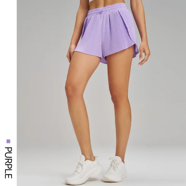Sports Outdoor Fitness Yoga Shorts Fake Two Pieces Pleated Skirt Pants Breathable Quick Dry Three Point Pants Yoga Skirt - Image 7