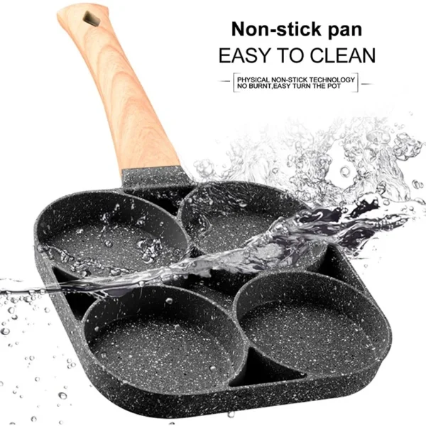 2/4-Hole Breakfast Maker Cookware Pan Frying Pot Pan Thickened Omelet Pan Non-stick Egg Pancake Steak Pan Cooking Egg Ham Pans - Image 2