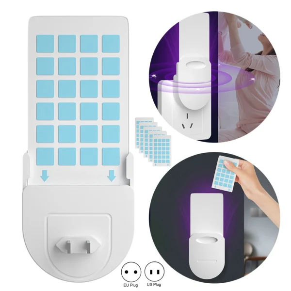 Fruit Flies Fly Insect Catcher UV Attractant Plug-in Mosquito Killer Gnat Trap Non-Toxic Sticky Trap for Indoor Home Office - Image 2