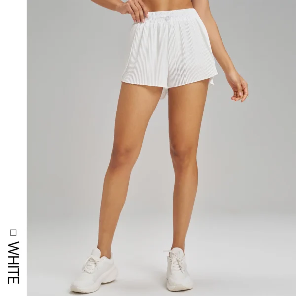 Sports Outdoor Fitness Yoga Shorts Fake Two Pieces Pleated Skirt Pants Breathable Quick Dry Three Point Pants Yoga Skirt - Image 11