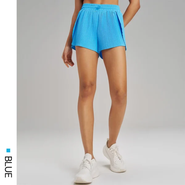 Sports Outdoor Fitness Yoga Shorts Fake Two Pieces Pleated Skirt Pants Breathable Quick Dry Three Point Pants Yoga Skirt - Image 9
